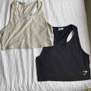 2 Gymshark Crop Tanks Size M